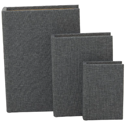 Set Libros Tela Gris