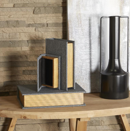 Set Libros Tela Gris