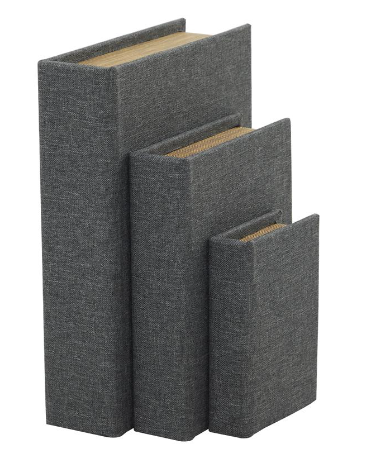 Set Libros Tela Gris
