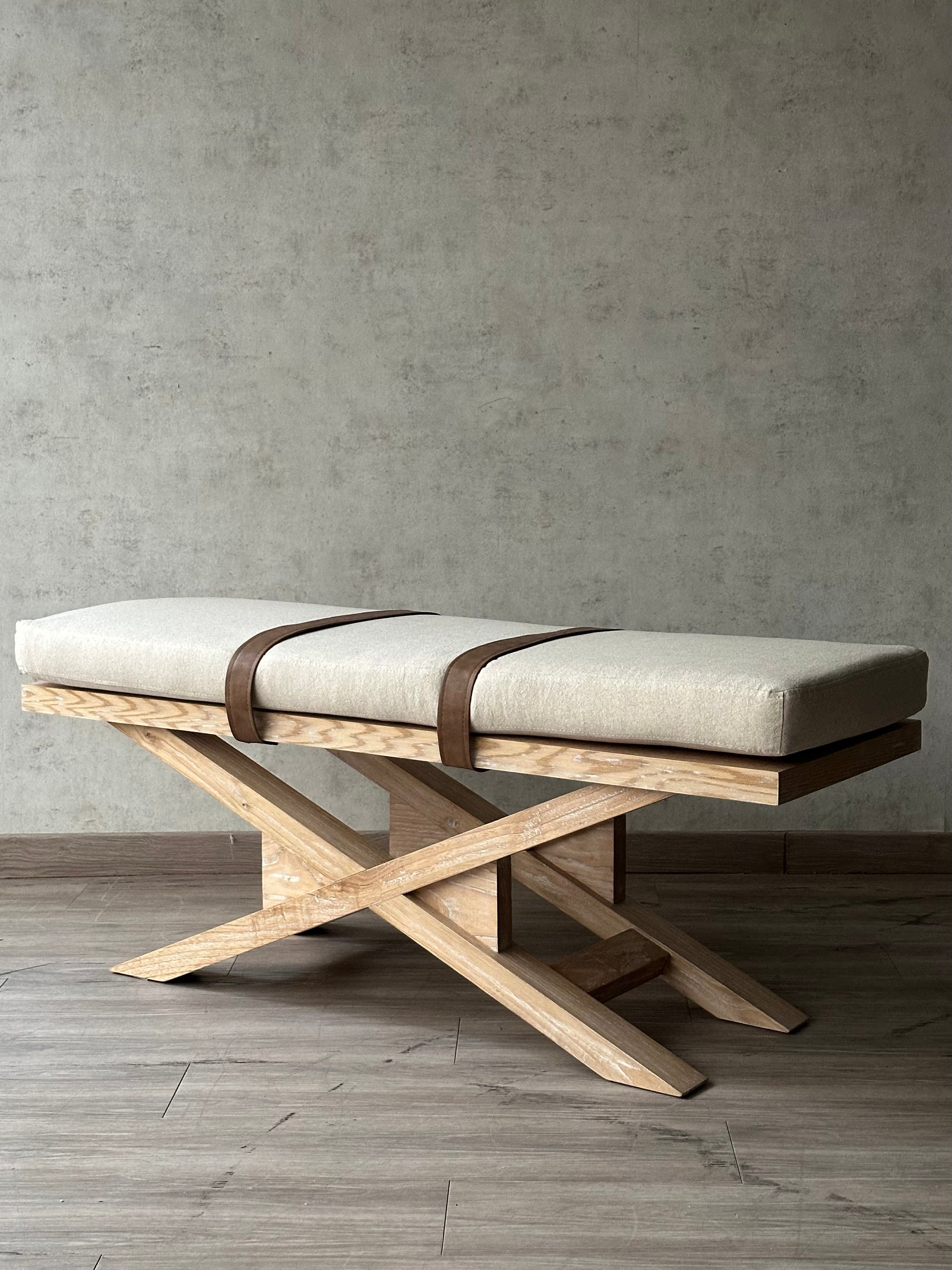 Banqueta cruceta madera