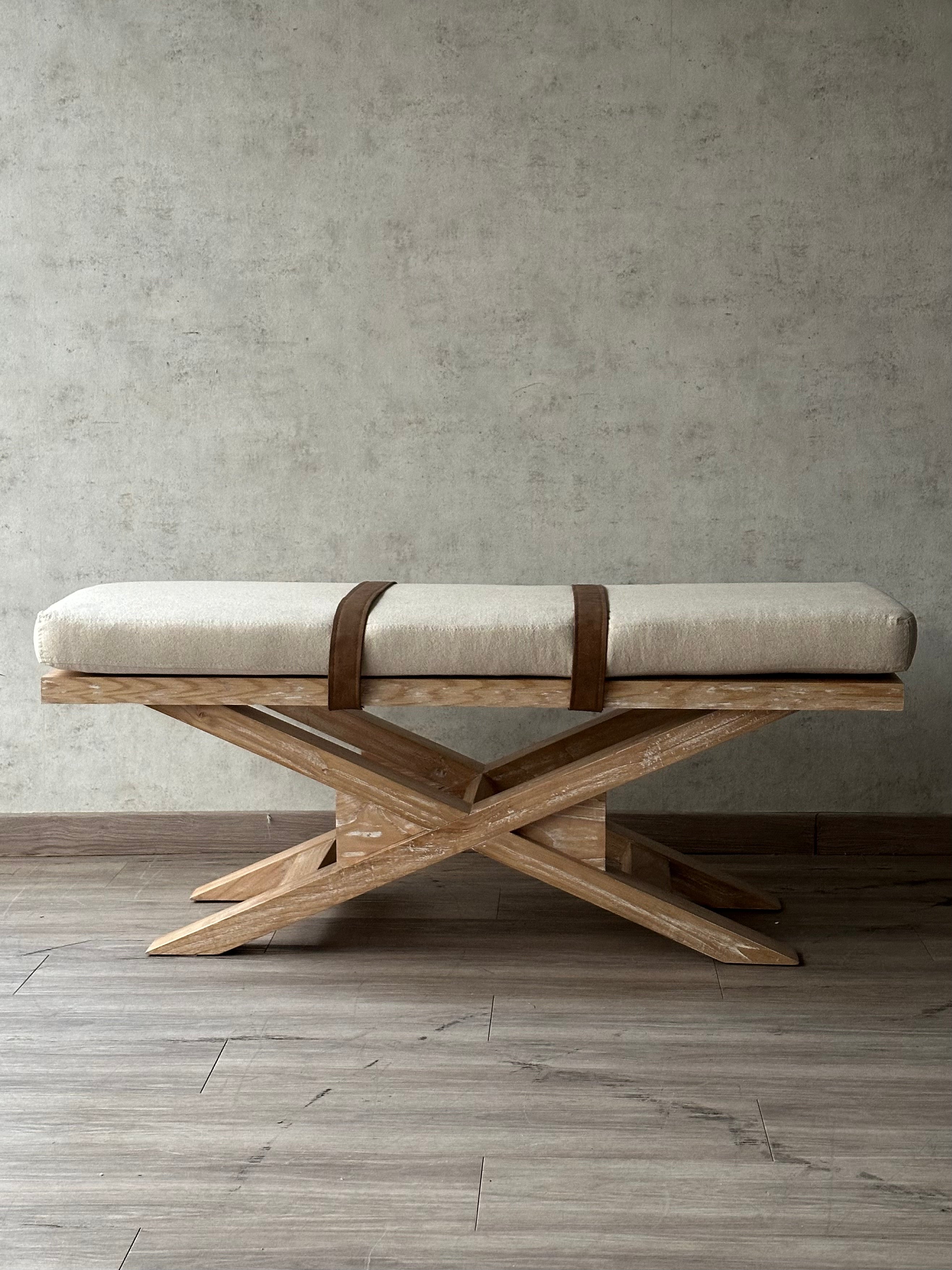 Banqueta cruceta madera