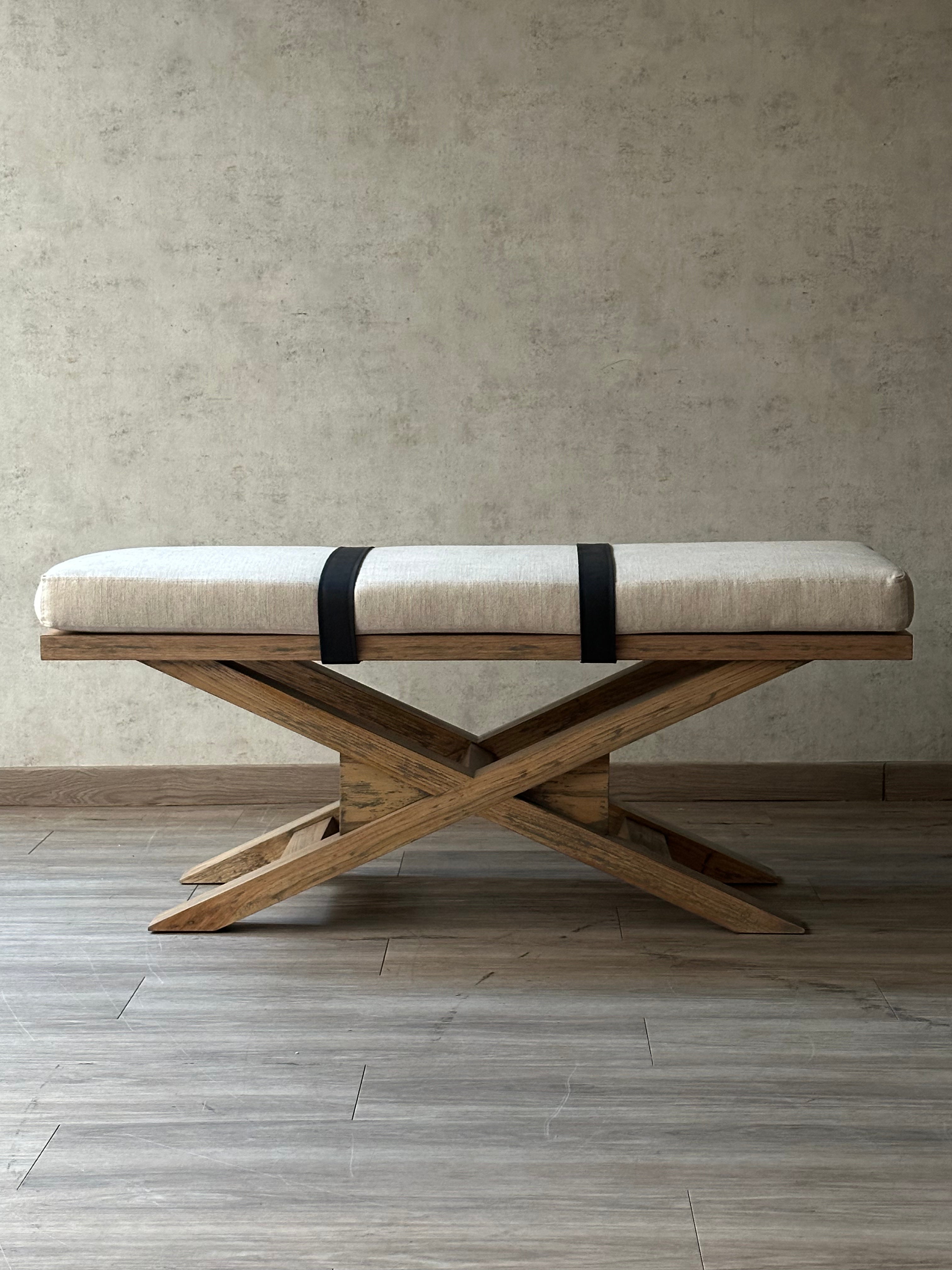Banqueta cruceta madera