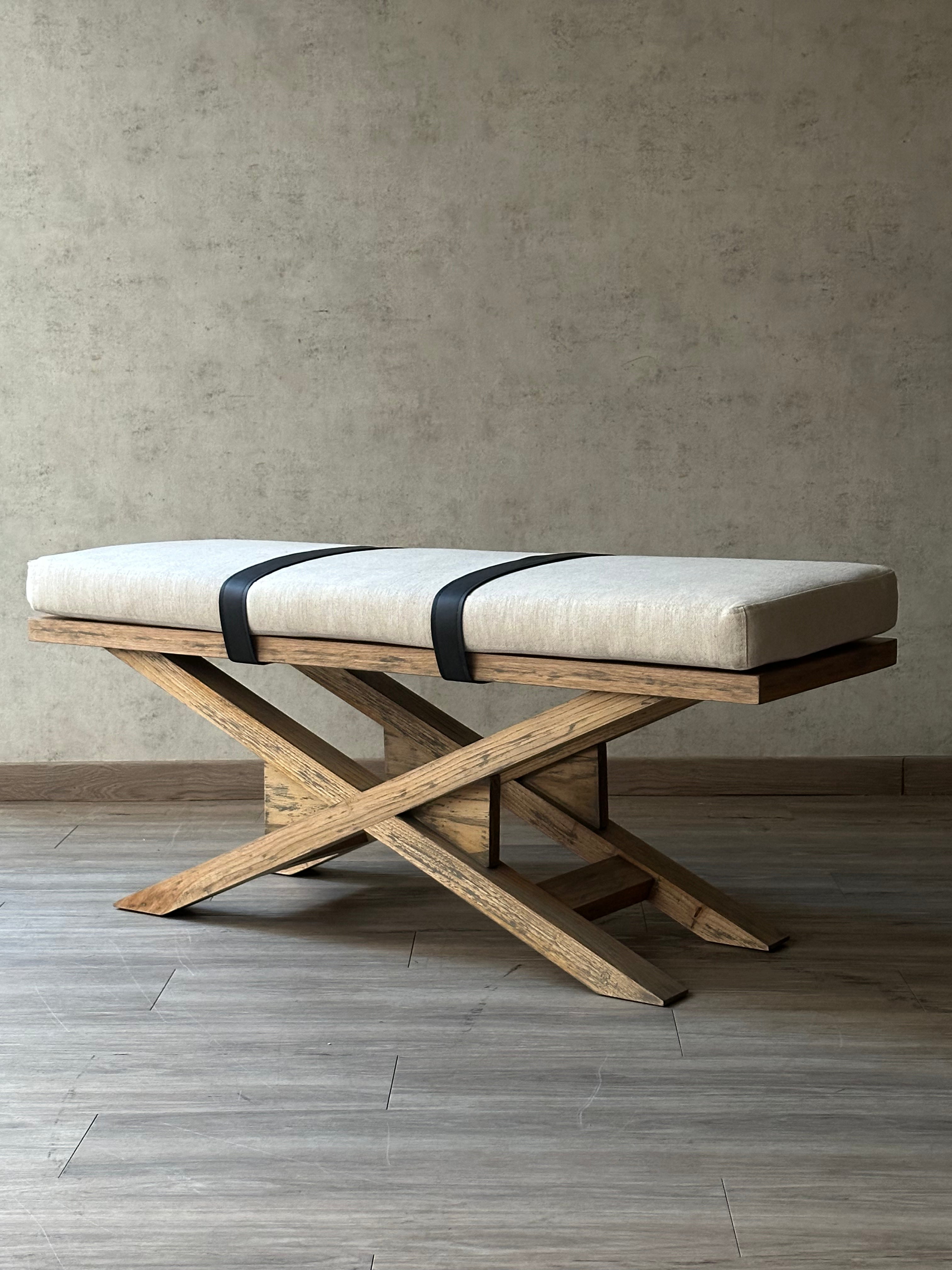 Banqueta cruceta madera