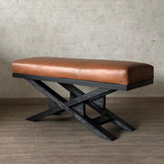 Banqueta Cuero Madera